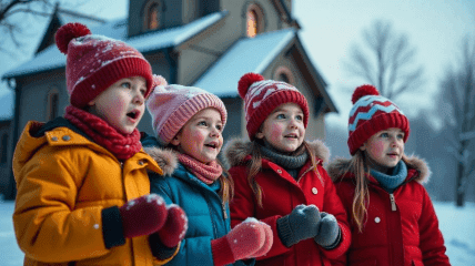 Beautiful Ukrainian Christmas carols for children (lyrics).