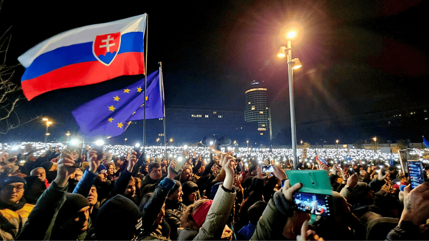 Zelensky expressed support for the protests in Slovakia against Fico's government.